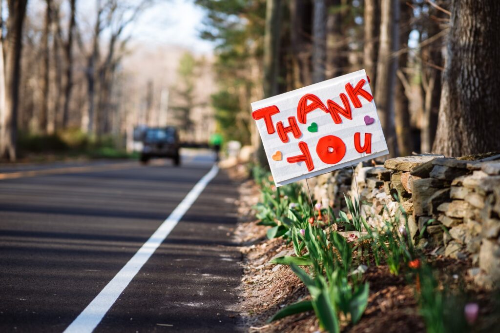 thank you essential workers sign