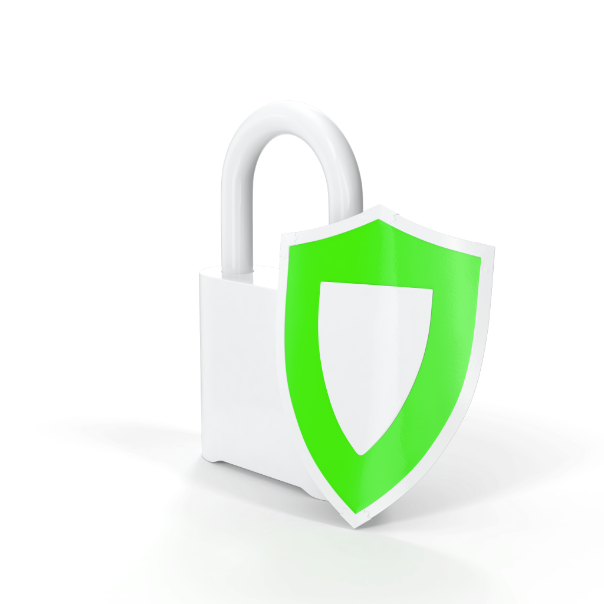 green and white security lock icon clear background