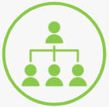 hierarchy of people circle icon green