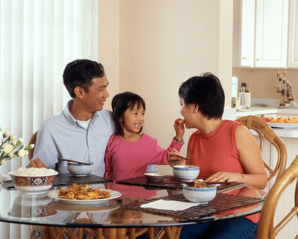 family eating meal together